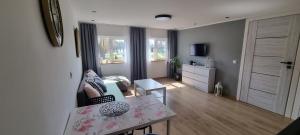 TV a/nebo společenská místnost v ubytování Apartament Przystań