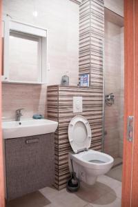 比耶拉的住宿－Apartmani Mili，一间带卫生间和水槽的浴室