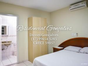 Cama o camas de una habitación en Residencial Gonçalves I