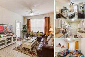 a collage of photos of a living room at GROUND FLOOR OVERSIZED CONDO - NEXT TO DISNEY! #104 in Orlando