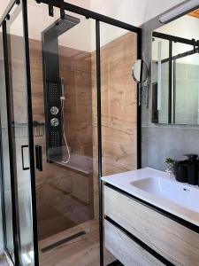 A bathroom at Neoclassical manor house