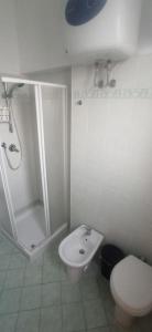 uma casa de banho com um chuveiro, um WC e um lavatório. em B&B Ginestra em Lastra a Signa