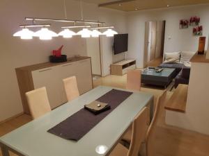 TV a/nebo společenská místnost v ubytování Esslinger Hauptstr Spacious apartment with loggia