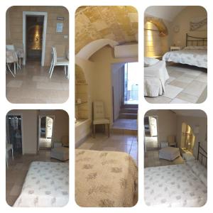 kolaż czterech zdjęć pokoju w obiekcie B&B Corte Cantalupi w mieście Gallipoli