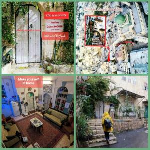 un collage de cuatro fotos de una casa en Soufan Guest HOUSE en Nablus