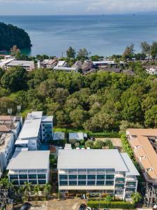 an aerial view of a city with the ocean at Aonang Viva Resort - SHA Plus in Ao Nang Beach