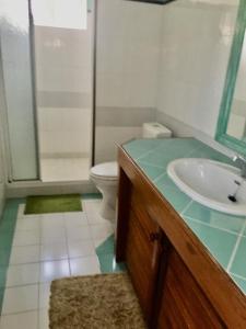 Baðherbergi á Fully furnished luxury villa 3 right on a blue ocean