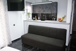un soggiorno con divano in cucina di Chris Luxury Studio a Ioannina