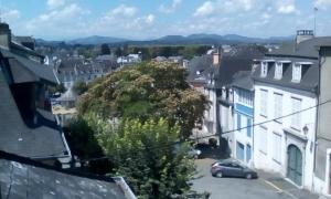 vista sulla città dal tetto di un edificio di Chambres d'hôtes L'Oustal a Oloron-Sainte-Marie