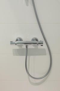 cabezal de ducha con manguera pegada a la pared en Studio standing 3* Le Bernascon, en Aix-les-Bains