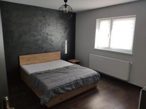 En eller flere senge i et værelse på Apartament Spacerowo-Rowerowy Kamieniołom Kozy 60m2