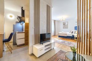 Una televisión o centro de entretenimiento en Luxury apartmens Sebastijan&Karlo