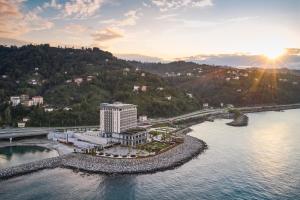 an aerial view of a resort on the water at Ricosta Hotel in Rize