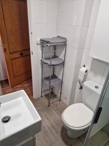 a bathroom with a toilet and a sink at Aventura Playa y Sol Santa Pola in Santa Pola