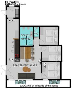 Plan piętra w obiekcie Alm Appartements ZellamSee