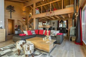 Χώρος καθιστικού στο Chalet Mon Ours