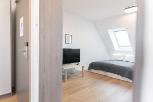 TV a/nebo společenská místnost v ubytování Hotel Triester