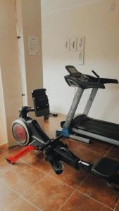 a exercise bike sitting on the floor in a room at Hotel Del Rio in Constitución