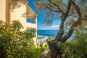 a house with a view of the ocean at Villa Spyros in Nisaki