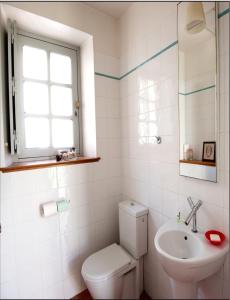 uma casa de banho branca com um WC e um lavatório em Villa Lazaret em Ajaccio