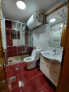 Koupelna v ubytování Guest House Trojani