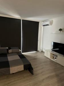 a bedroom with a bed and a flat screen tv at Dreams vacation tenerife in San Miguel de Abona