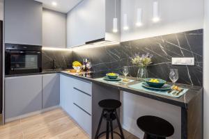 Kuchyň nebo kuchyňský kout v ubytování Apartment Lokva Rogoznica 2973a