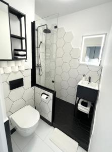 Koupelna v ubytování 2D Apartment