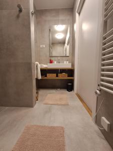 a bathroom with a shower and a sink and a shower at Apartment Anya in Koper +19 photos