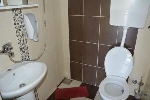 a bathroom with a toilet and a sink at Seosko domaćinstvo-Nedodjija in Apatin