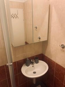 y baño con lavabo y espejo. en Jerkovic Apartment en Žuljana
