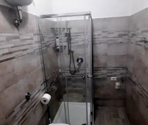 e bagno con servizi igienici e cabina doccia. di janas a Tortolì