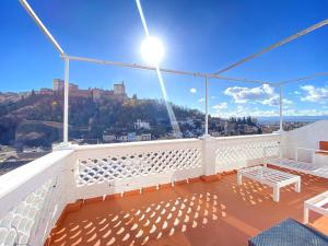 La Casa de Carro tesisinde bir balkon veya teras