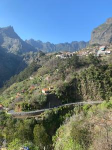 une route sinueuse sur le côté d'une montagne dans l'établissement Vivenda Ribeiro - Curral das Freiras, à Curral das Freiras