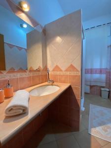 a bathroom with a sink and a shower at ASSUMBRA Casa Vacanze in Santa Maria Navarrese +23 photos