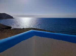 a view of the ocean from the deck of a boat at Blue Sea Studios in Arkasa