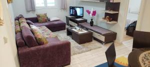 A television and/or entertainment centre at Flora's Boutique Apartment at the heart of Corfu