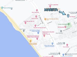 a map of marrakech with attractions at a 5 min de la playa alberca privada by G P S rentas in Mazatlán