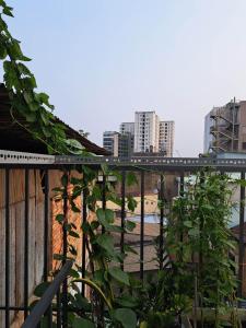 a balcony with a view of a beach and buildings at Homestay 37 AD in Ho Chi Minh City