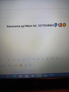 uno schermo con le parole pamanca sunmite sale e altro tè di Panorama sul Mare a Noto Marina