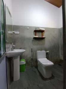 y baño con aseo y lavamanos. en Sarah Holiday Resort, en Haldummulla