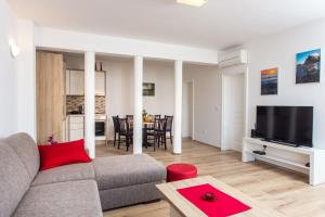 Televízia a/alebo spoločenská miestnosť v ubytovaní Apartments Villa Ankora