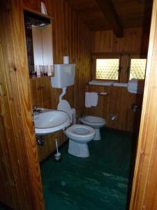 a bathroom with a toilet and a sink at Il Refuge CIR 119 in Courmayeur