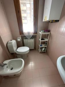 een badkamer met een wit toilet en een wastafel bij Appartamento ALICE (CISANELLO-PISA) in Pisa