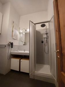 a bathroom with a shower and a sink at Green Pepper Apartment in Florence in Florence
