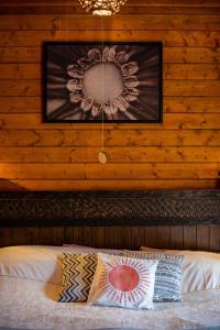 Χώρος καθιστικού στο APPLE Cabin - Little Log Cabin in Wales