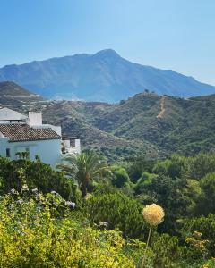 a house on a hill with mountains in the background at Altos De La Quinta II Apartment Marbella in Marbella