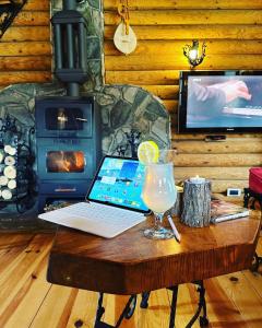 TV a/nebo společenská místnost v ubytování Brvnara DRINA Wooden House Drina