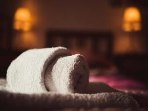 Posteľ alebo postele v izbe v ubytovaní Holiday&wellness house Grofica
