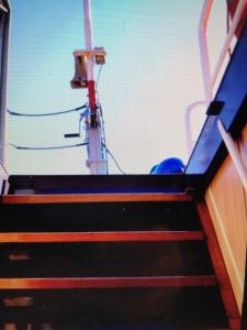 a view of the top of a boat at Schiff AHOY, Hotelschiff, Hausboot, Boot, Passagierschiff in Stuttgart